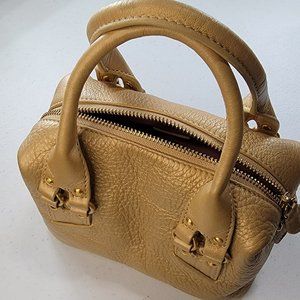 Cole Haan Gold Leather Satchel